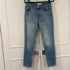 Reformation Organic Cotton High Rise Straight Leg Maya Wash Jeans Size 29